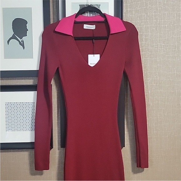 NAADAM Ribbed Colorblock Polo Dress - Picture 4 of 4